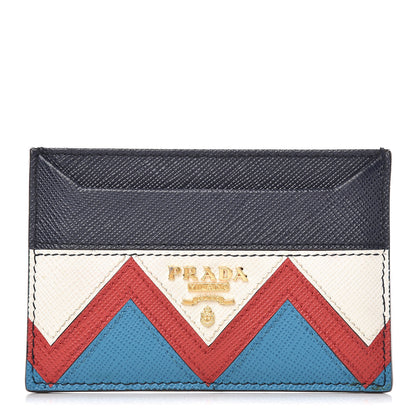 Prada Saffiano Greche Card Holder Baltico Rosso 1 of 7