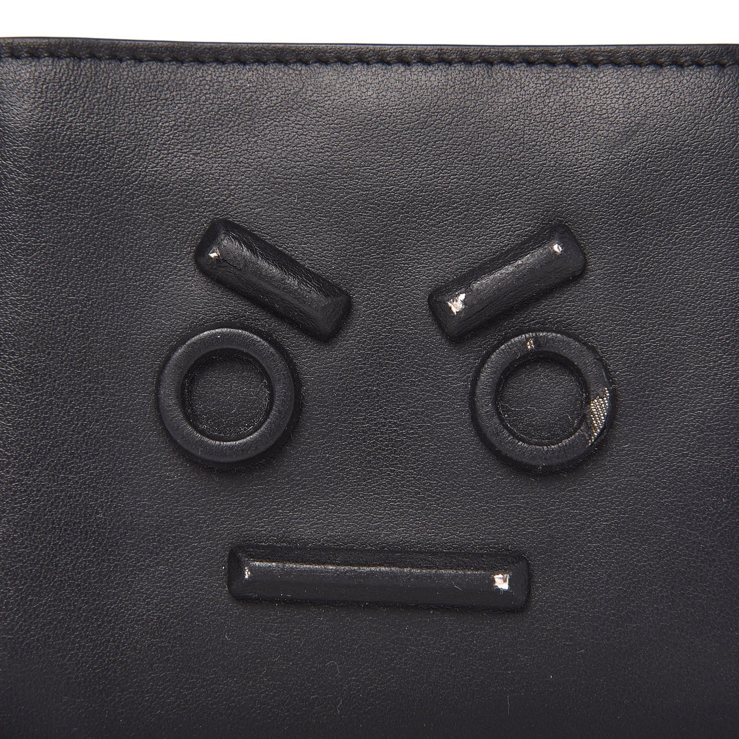 Vitello Century Face No Words Monochrome Bi-Fold Wallet Black