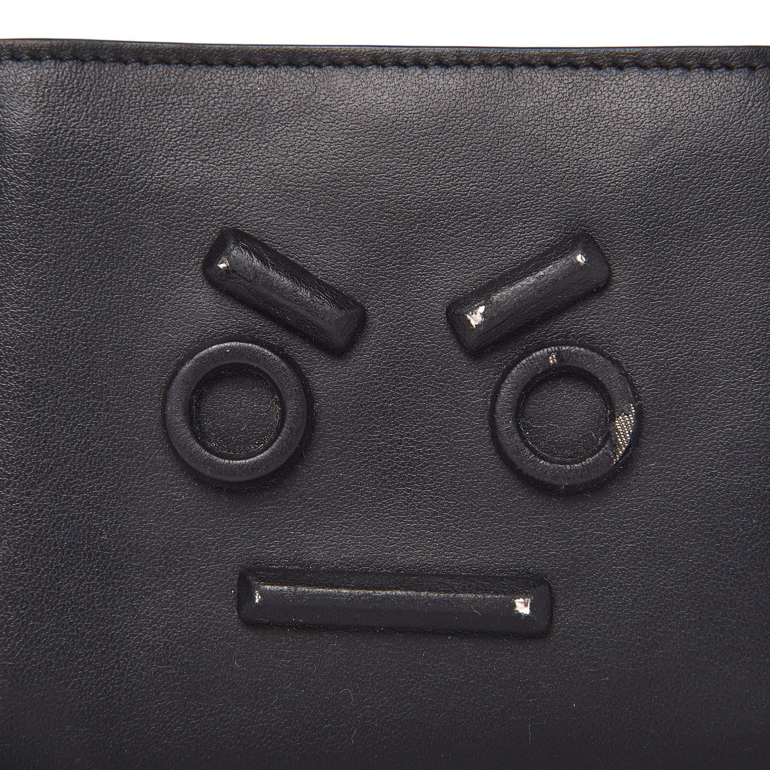 Fendi Vitello Century Face No Words Monochrome Bi-Fold Wallet Black 8 of 8