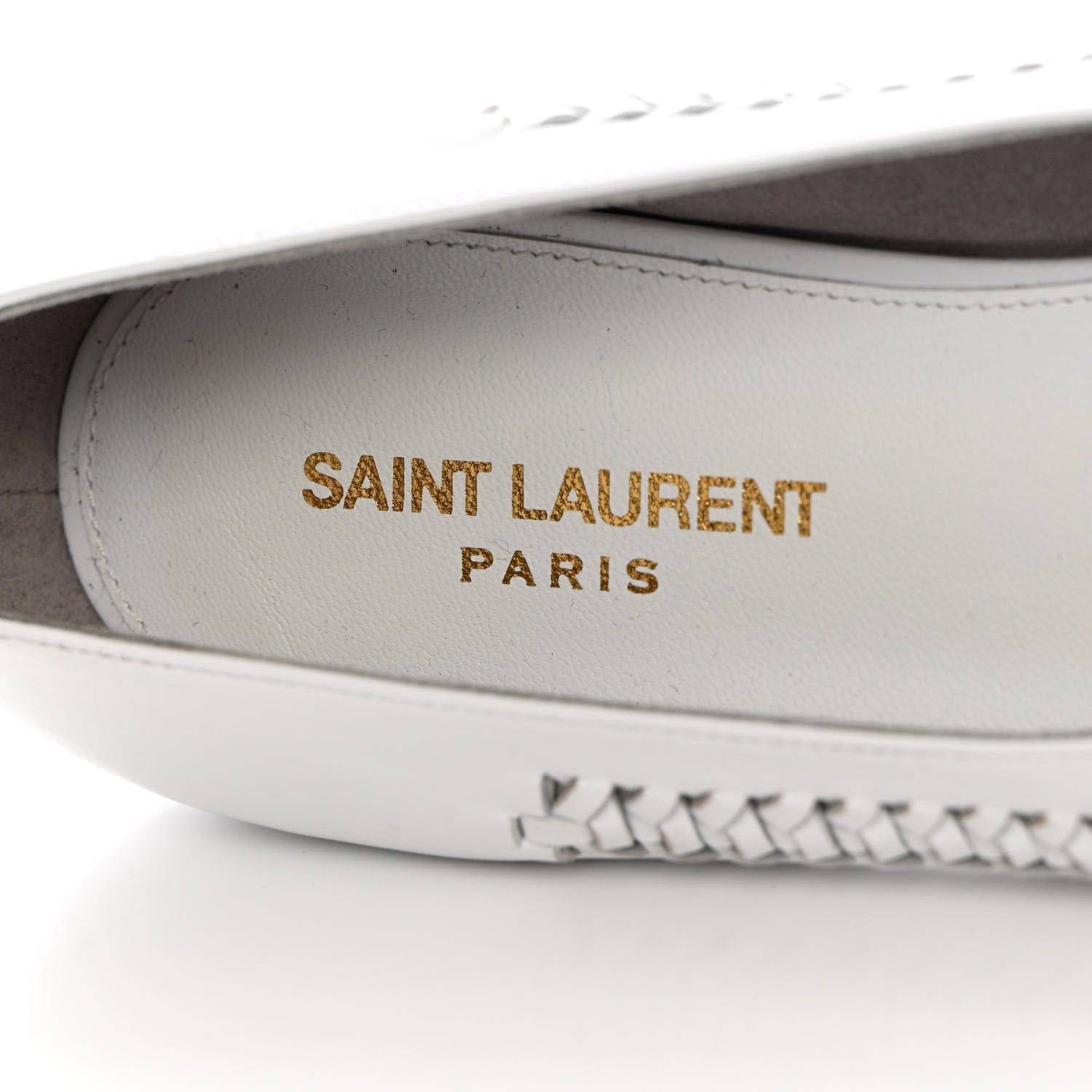 Saint Laurent Calfskin Flats 39 White 6 of 12