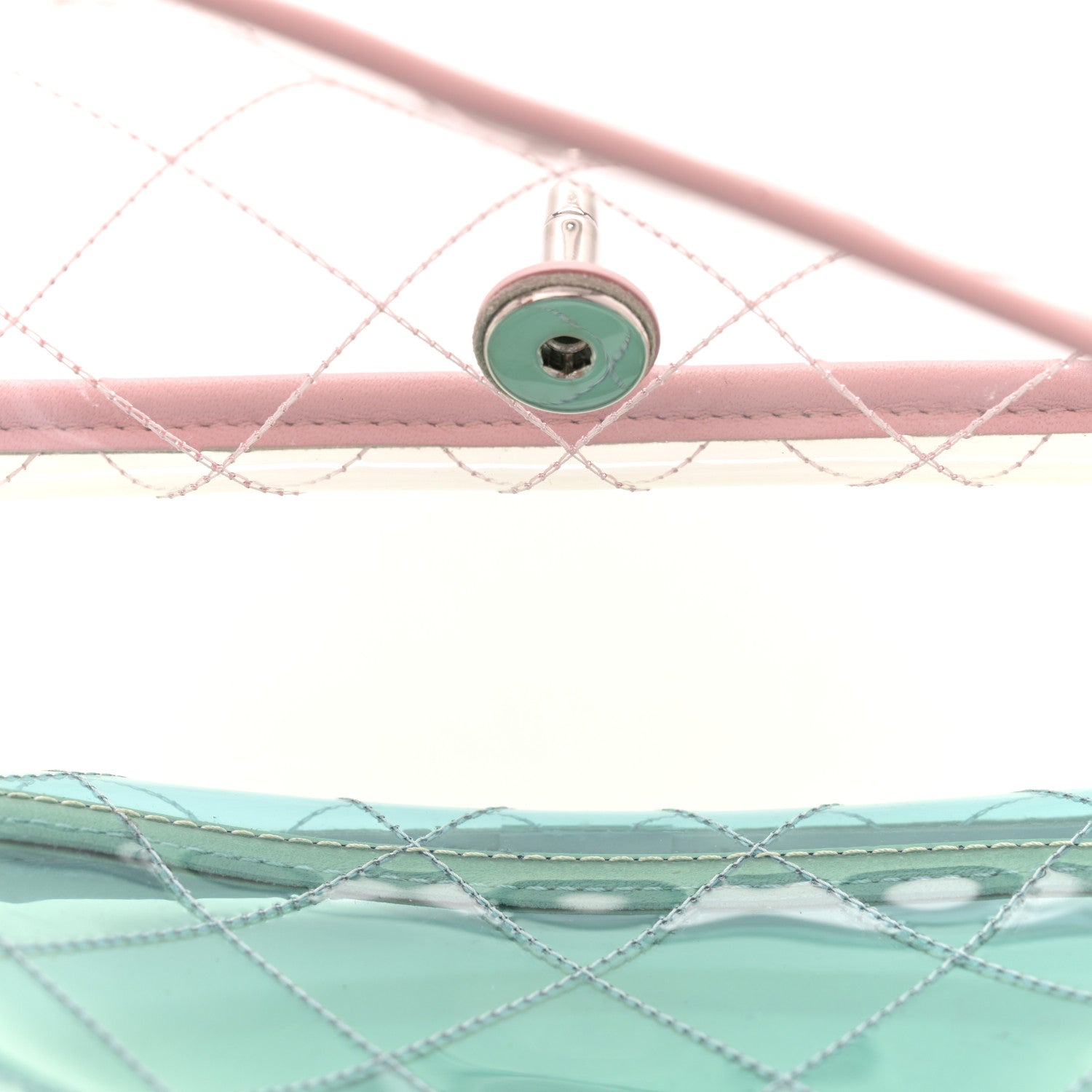 Chanel Lambskin PVC Quilted Medium Coco Splash Flap Blue Green 5 of 11