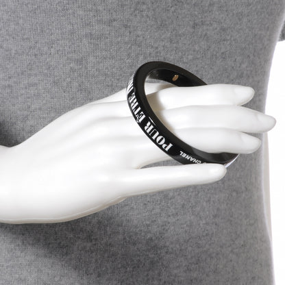 Chanel Resin Coco French Quote Bangle Black 2 of 5