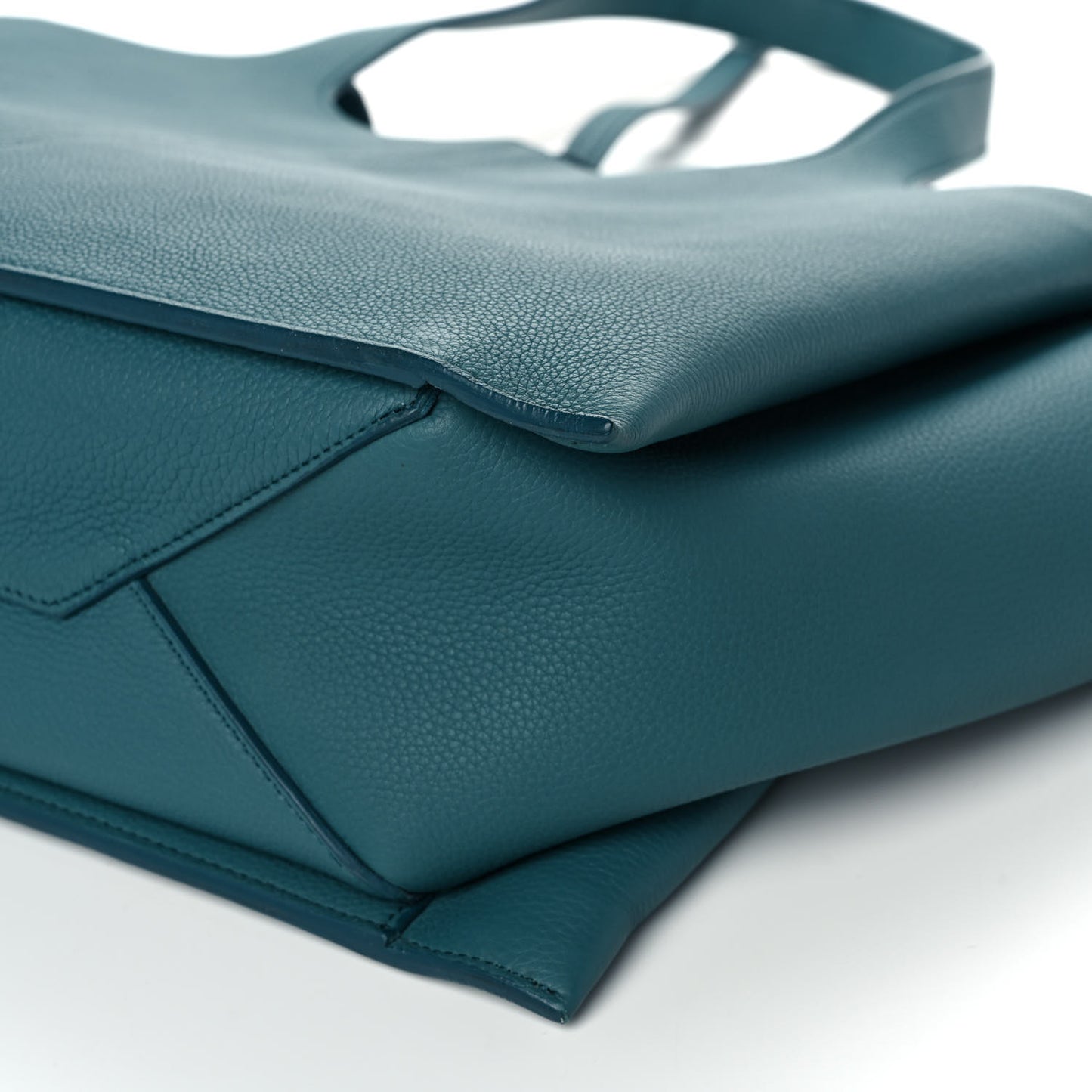 Baby Grained Calfskin Medium Tri-Fold Bag Ocean