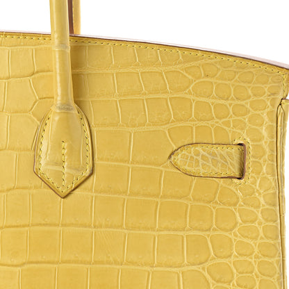Hermes Matte Porosus Crocodile Birkin 35 Mimosa 11 of 39