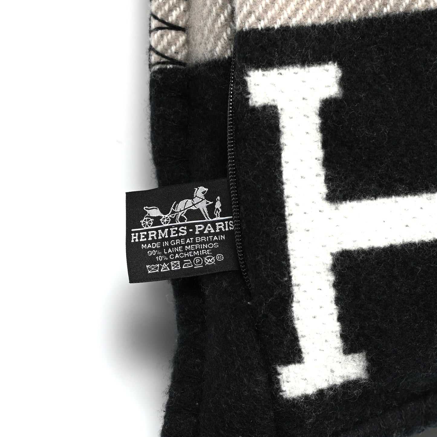 Wool Cashmere Avalon III Pillow PM Ecru Black