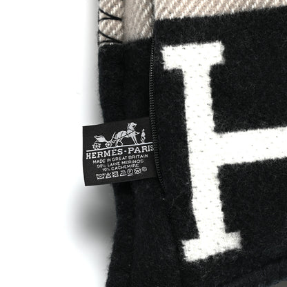 Hermes Wool Cashmere Avalon III Pillow PM Ecru Black 3 of 3