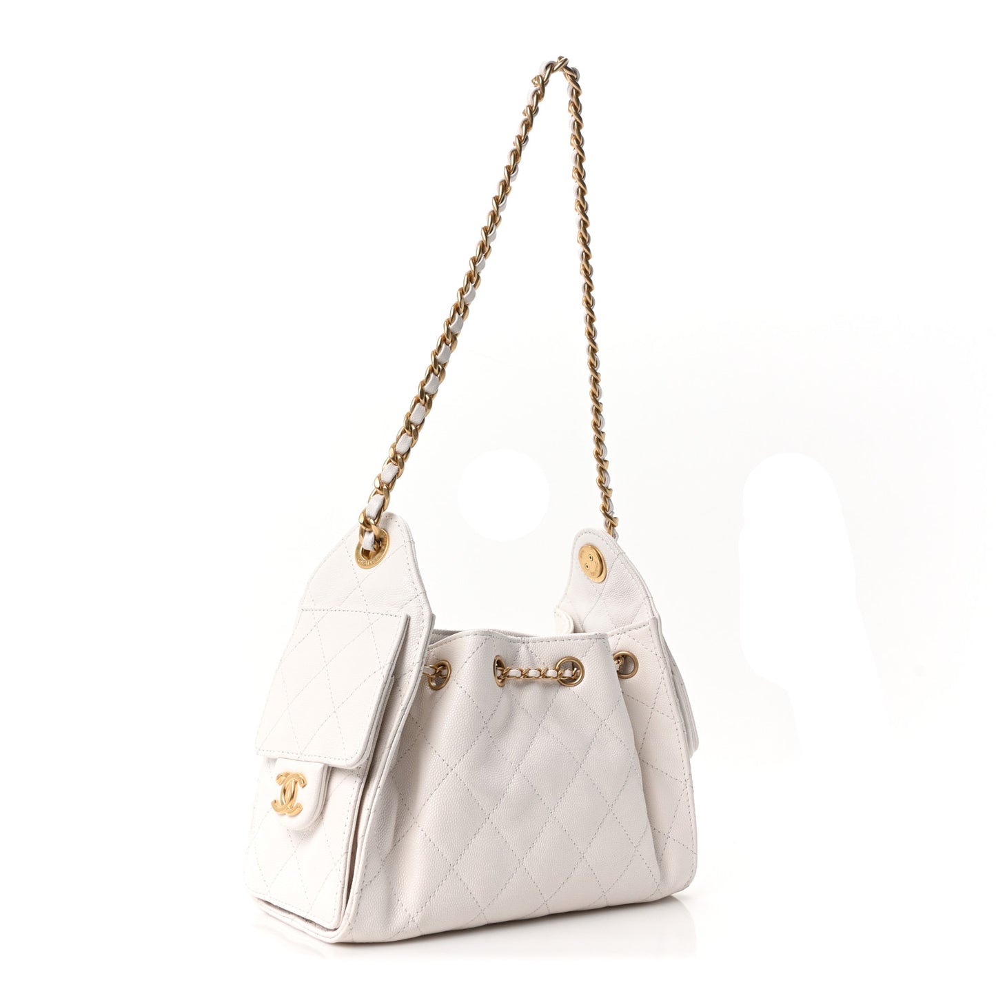Caviar Quilted Mini Chanel 25 Handbag White