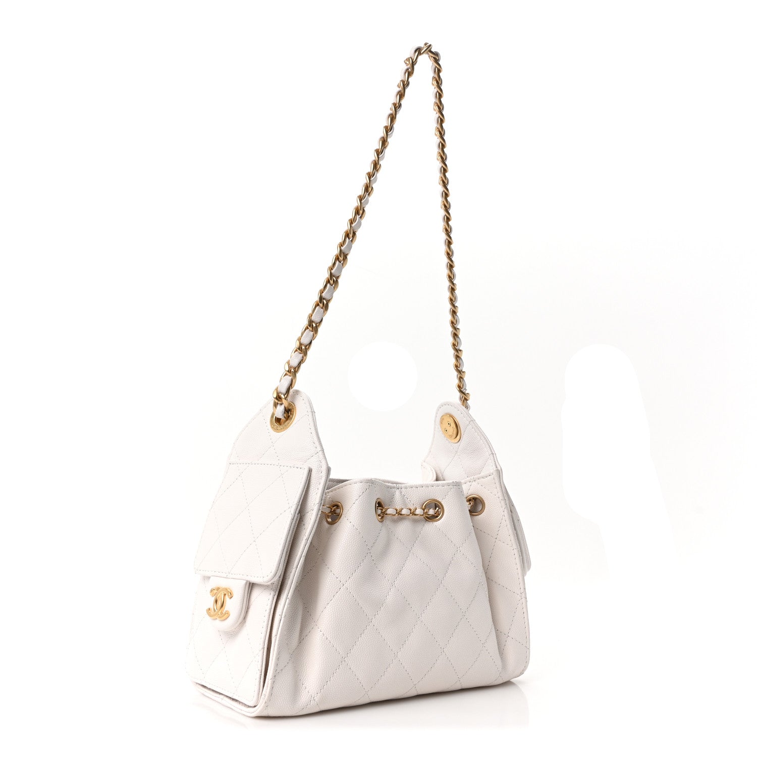 Chanel Caviar Quilted Mini Chanel 25 Handbag White 3 of 11