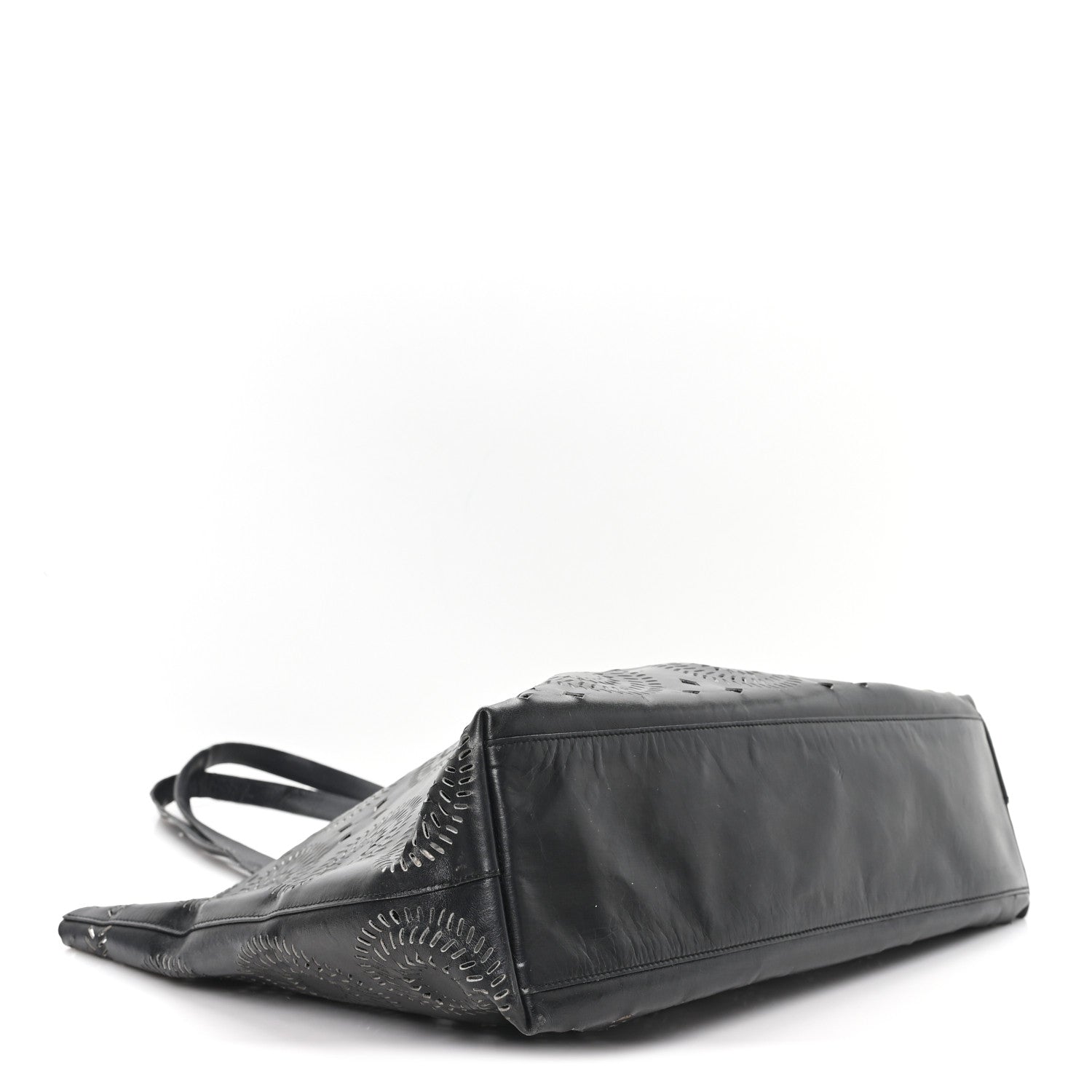 Prada City Calf Laser Cut Tote Black 5 of 12