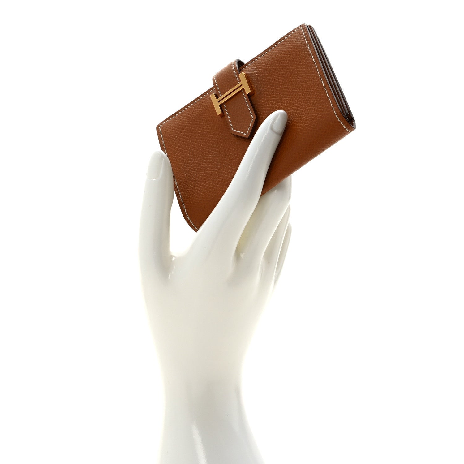 Hermes Epsom Bearn Card Holder Wallet Gold 2 of 7