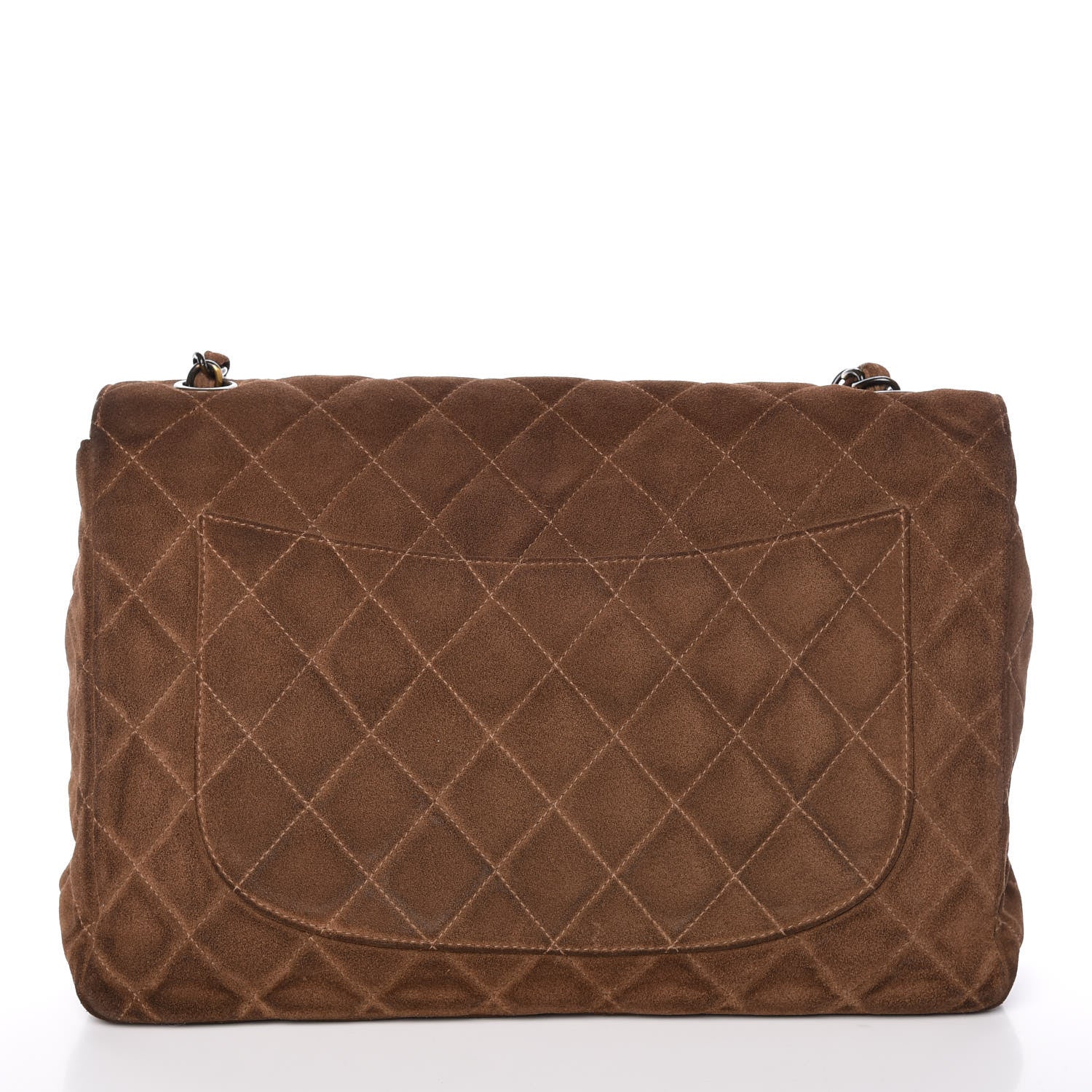 Chanel Suede Quilted Jumbo Single Flap Brown 21 of 21