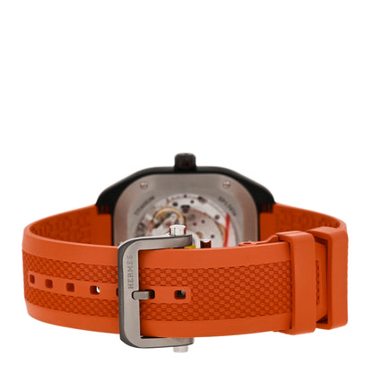 Hermes DLC Coated Titanium Rubber 39mm H08 Automatic Watch Orange 3 of 5