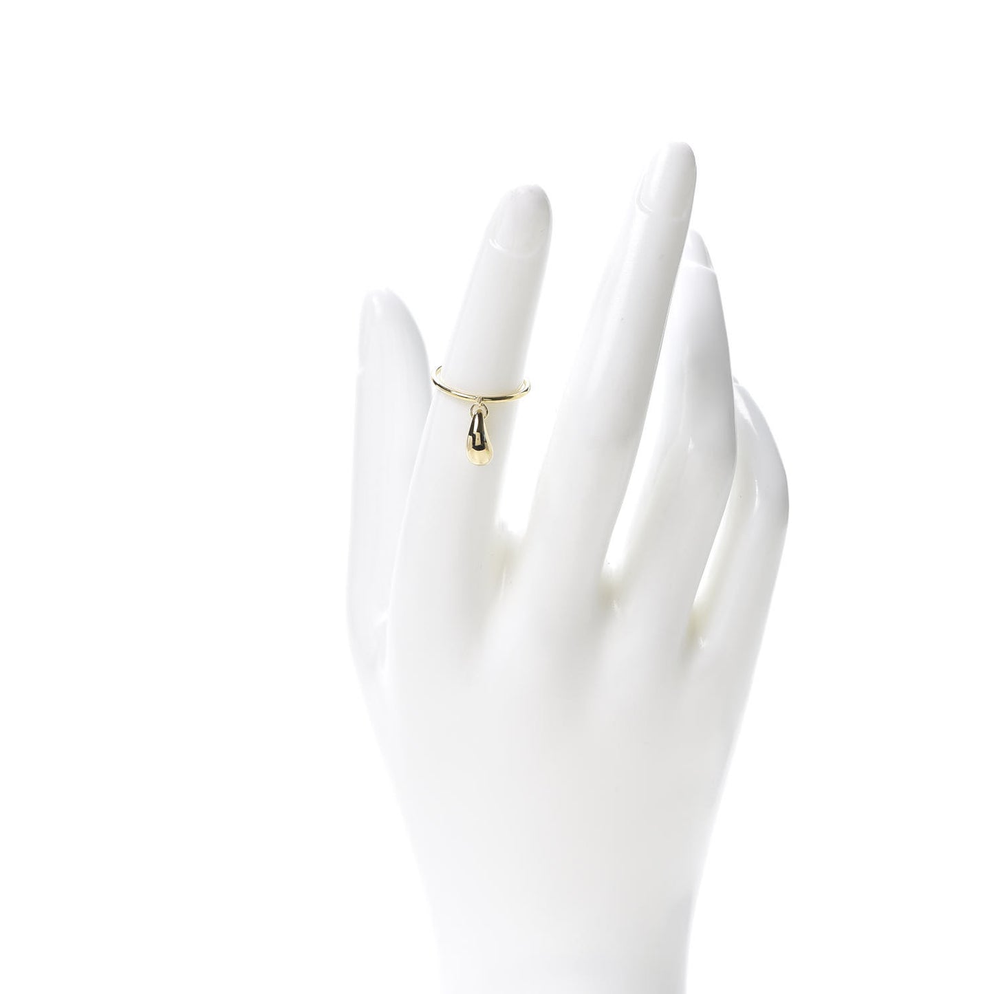 18K Yellow Gold Elsa Peretti Teardrop Charm Ring 48 4.5