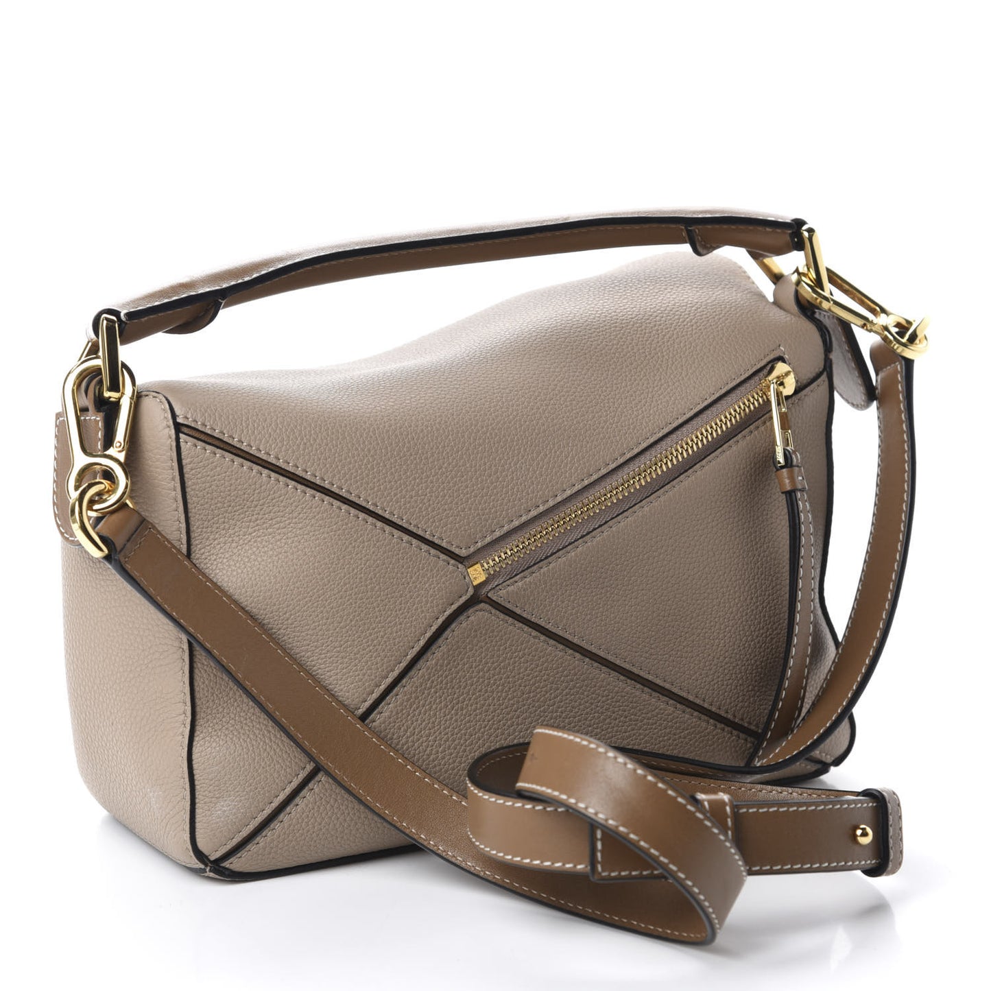 Grained Calfskin Small Puzzle Bag Sand Mink