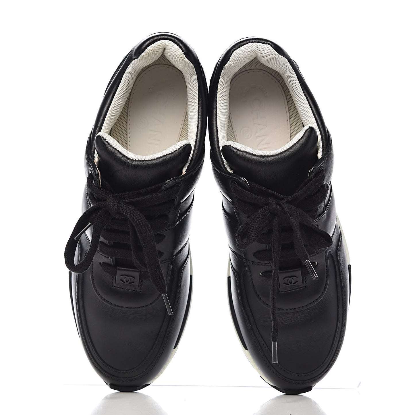 Calfskin Tweed CC Sneakers 38 Black White