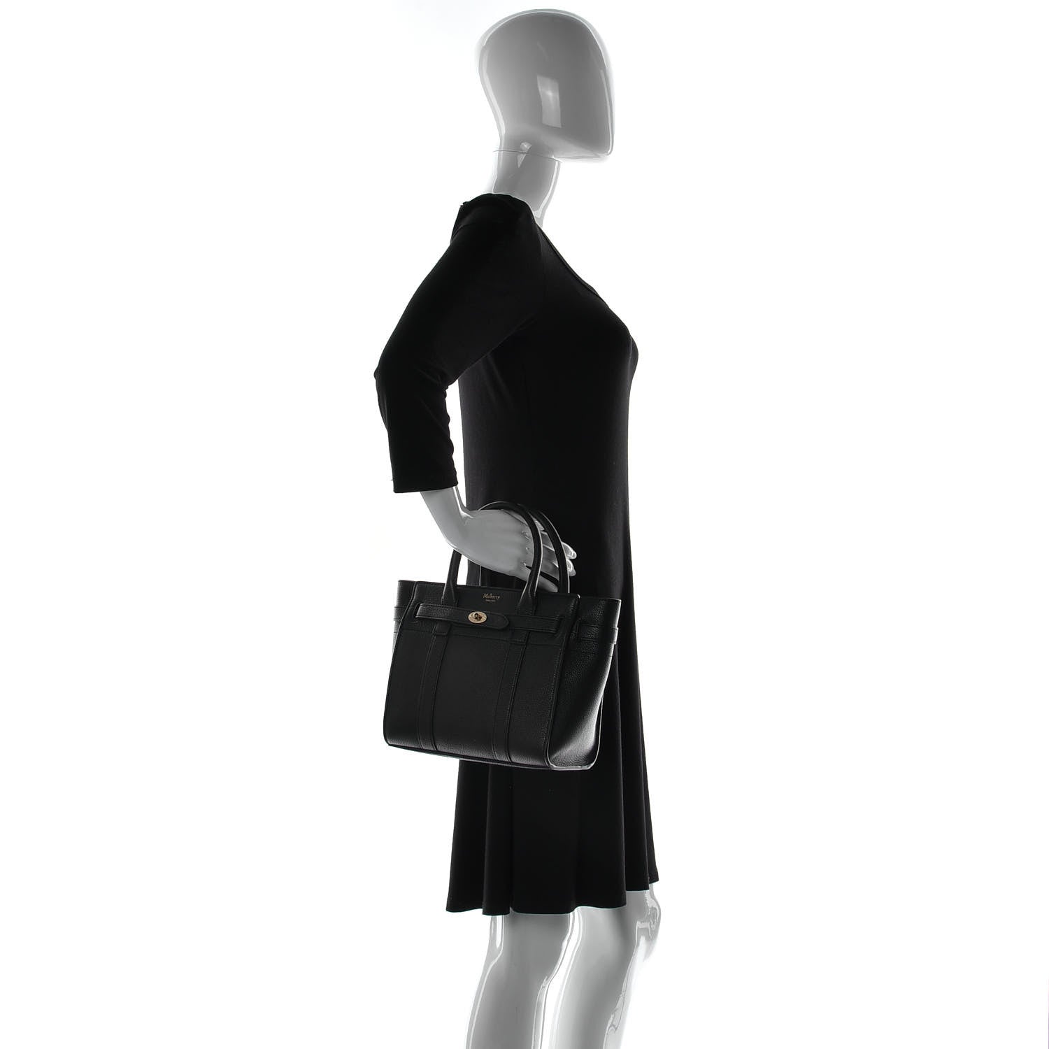 Mulberry Small Classic Grain Mini Zipped Bayswater Black 3 of 9