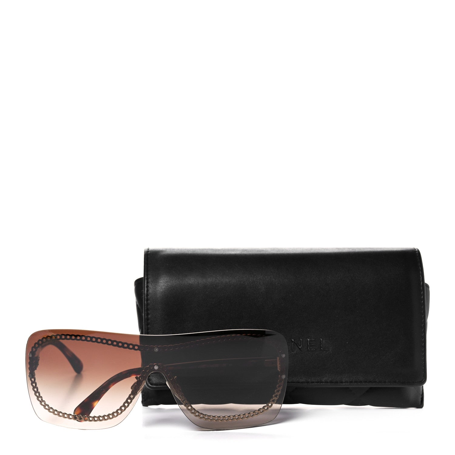 Chanel Rimless Shield Sunglasses 4243 Gradient Tortoise 8 of 8
