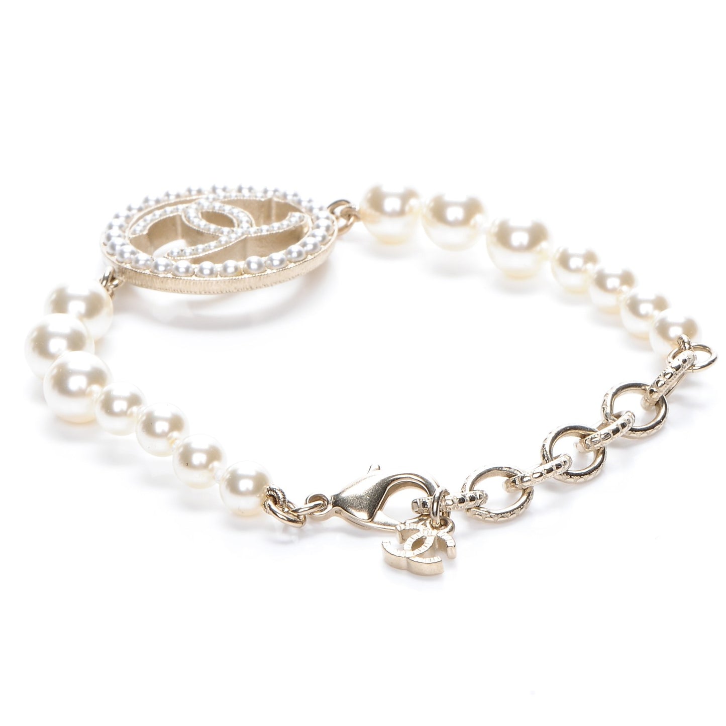 Pearl CC Bracelet Gold