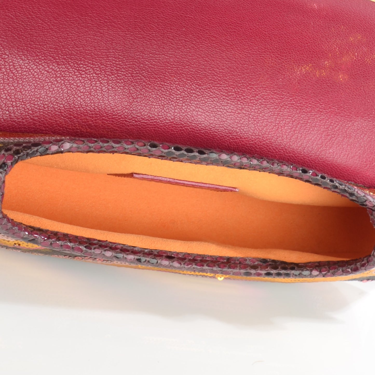 Monogram Sequins Savage Cub Clutch Rose