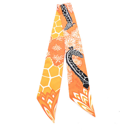 Hermes Silk The Three Graces Twilly Orange Mangue Anthracite 2 of 3