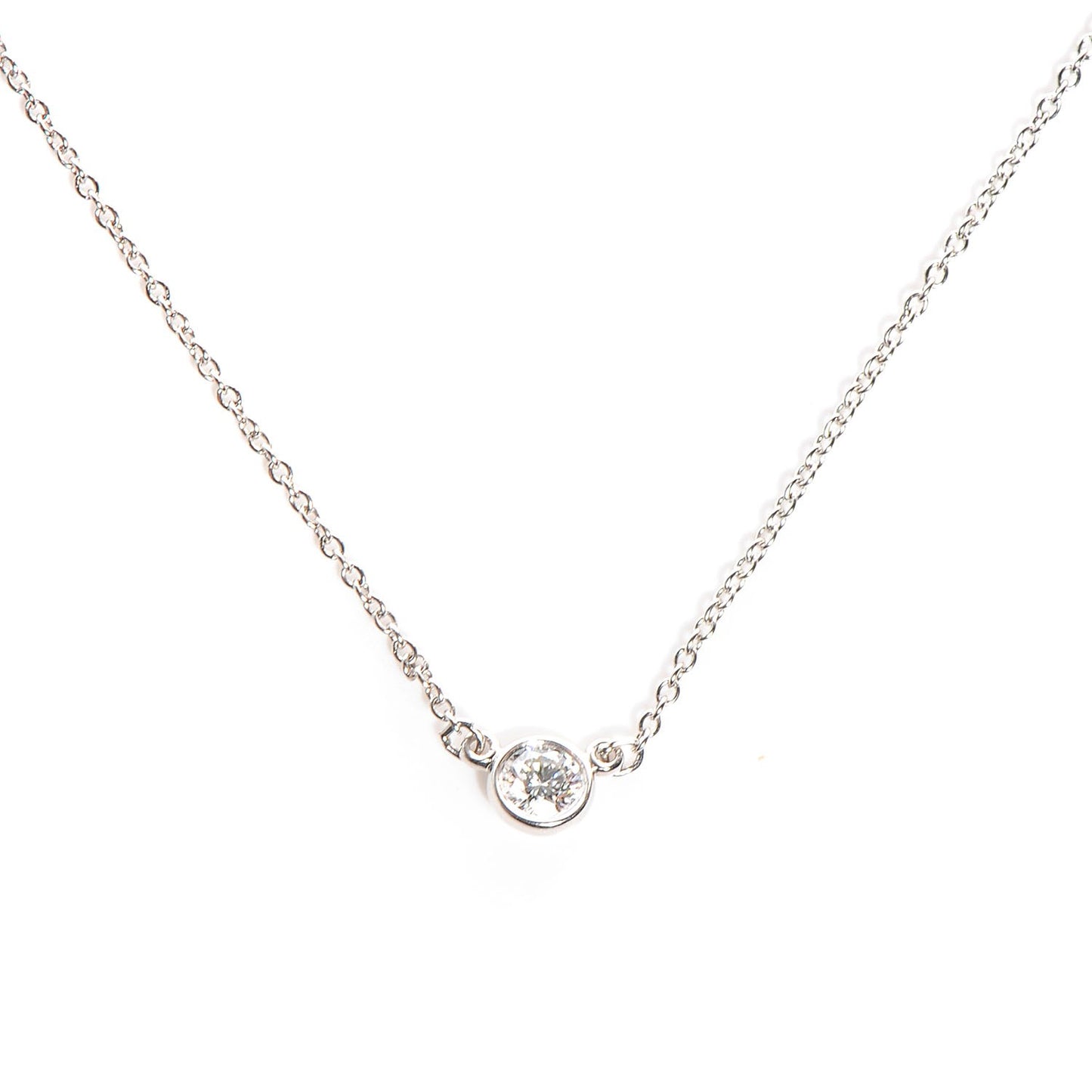 Platinum Diamond .25ct Elsa Peretti Diamonds by the Yard Pendant Necklace