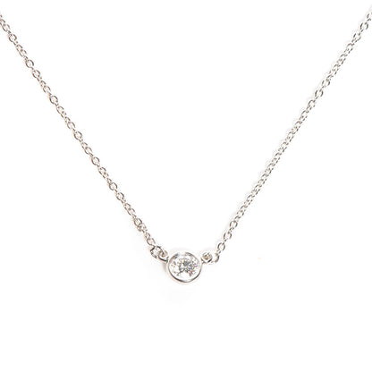 Tiffany Platinum Diamond .25ct Elsa Peretti Diamonds by the Yard Pendant Necklace 1 of 5
