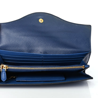 Prada Saffiano Bi-Color Envelope Wallet Bluette Azzurro 6 of 8