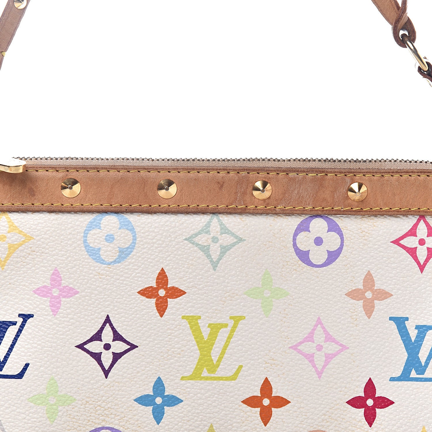 Louis Vuitton Monogram Multicolor Pochette Accessories White 9 of 9
