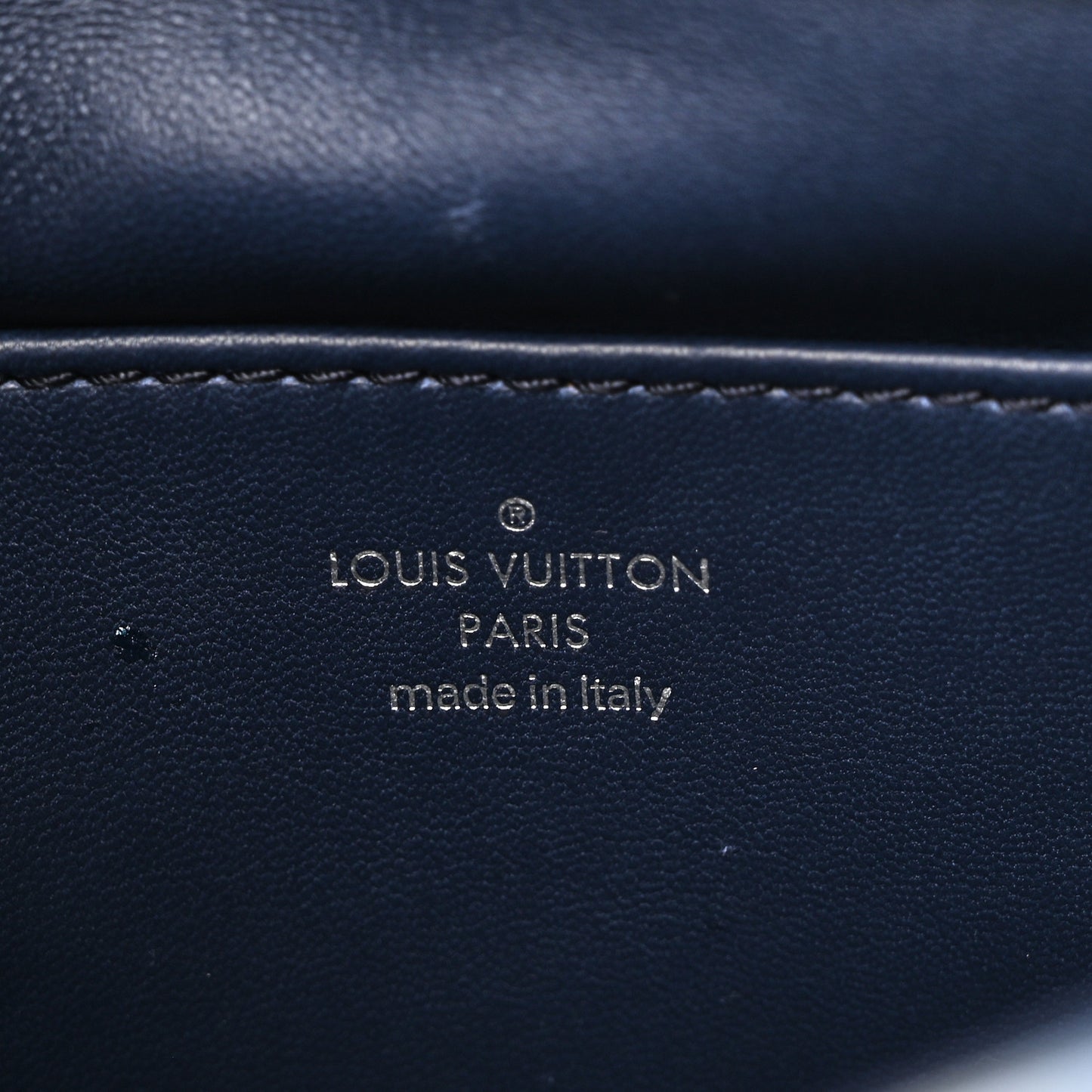Lambskin Malletage Contraste GO-14 PM Blue