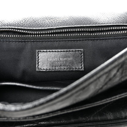 Saint Laurent Crinkled Calfskin Matelasse Monogram Medium Niki Chain Satchel Black 6 of 10