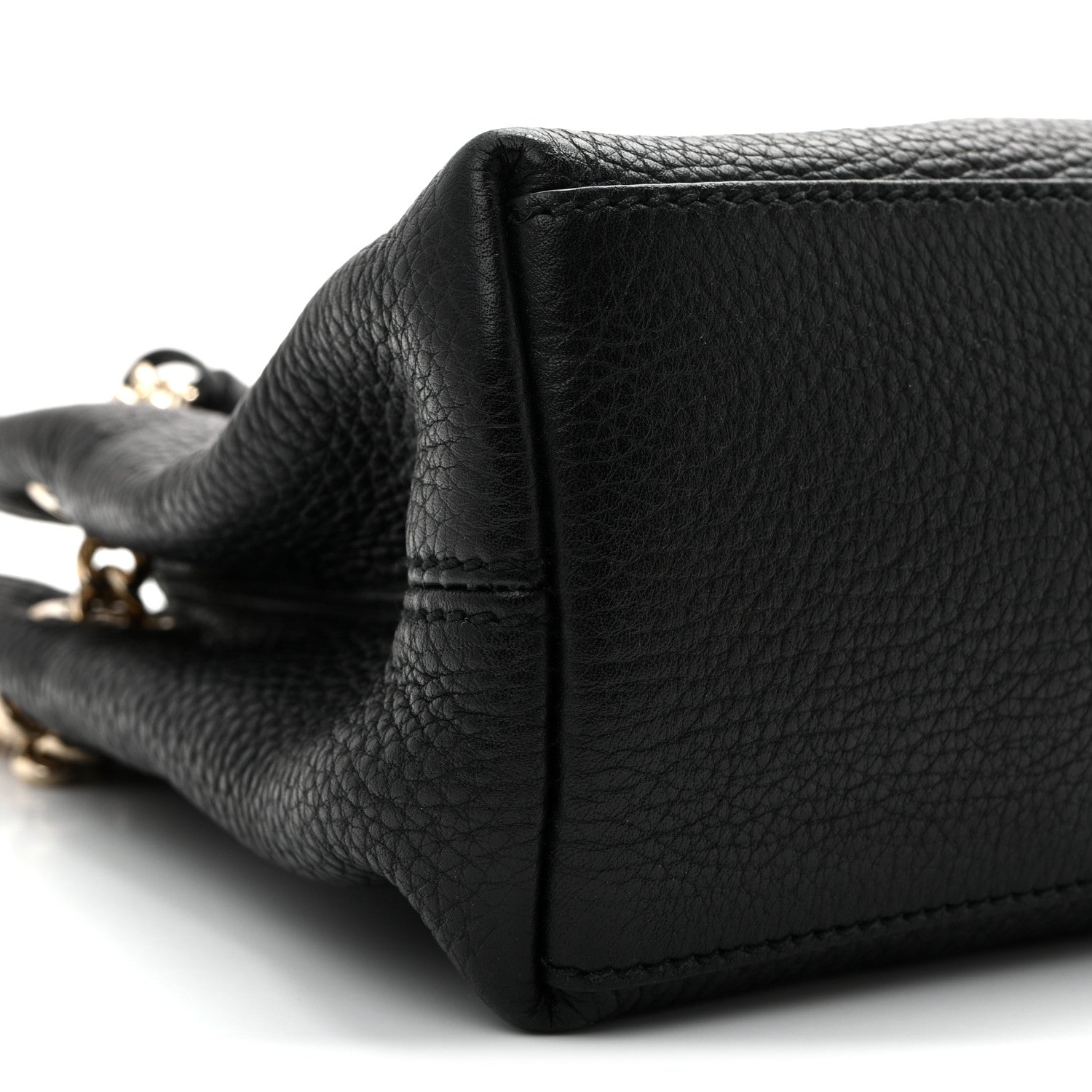 Gucci Pebbled Calfskin Small Soho Chain Shoulder Bag Black 10 of 11