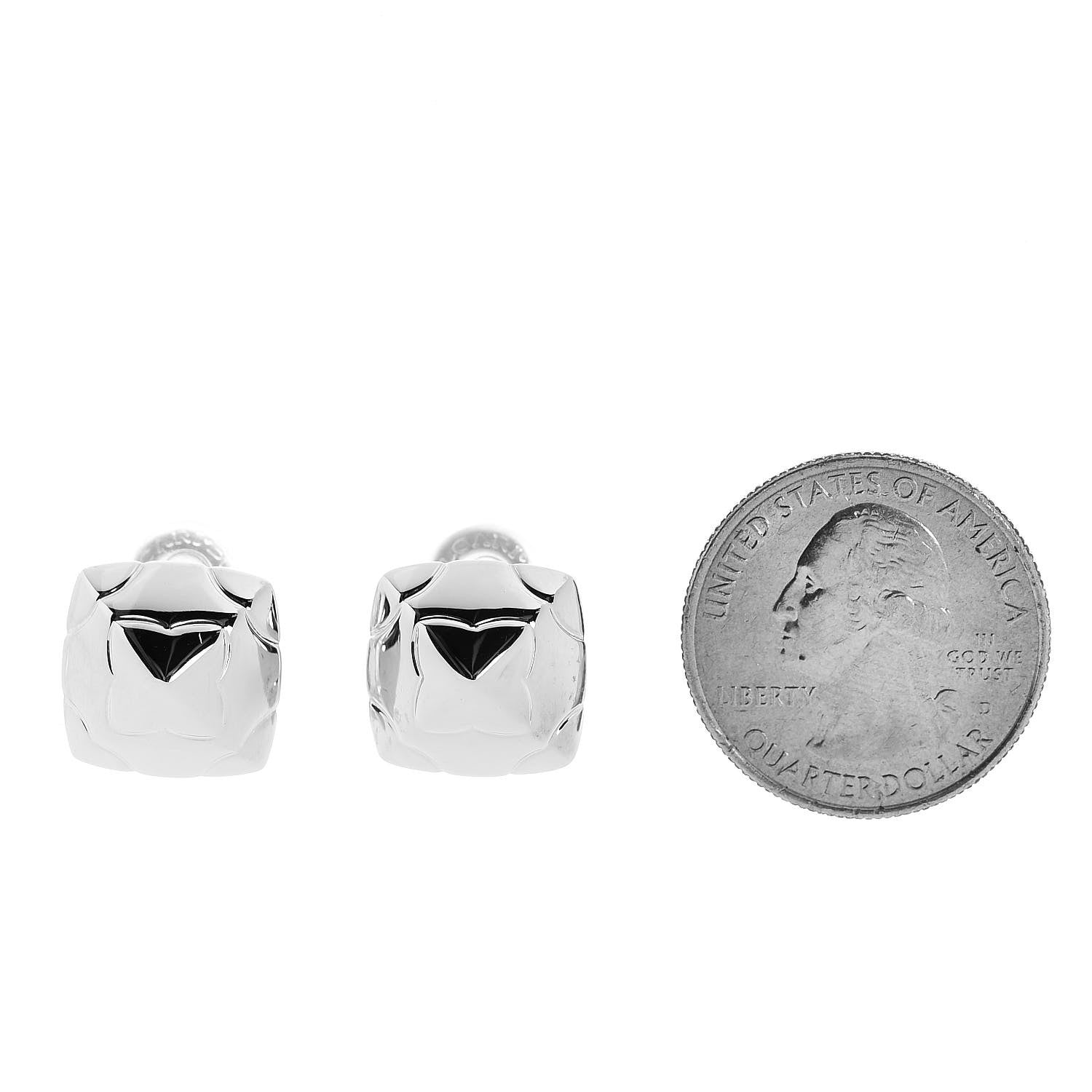 Bulgari 18K White Gold Piramide Clip On Earrings 2 of 4