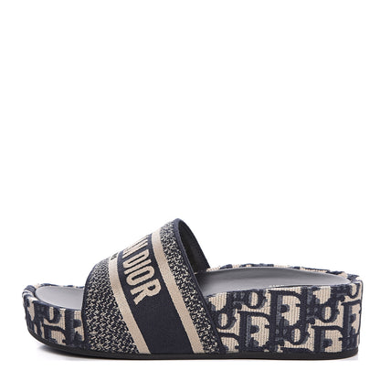Christian Dior Oblique D-Way Platform Sandal 38 Deep Blue 1 of 9