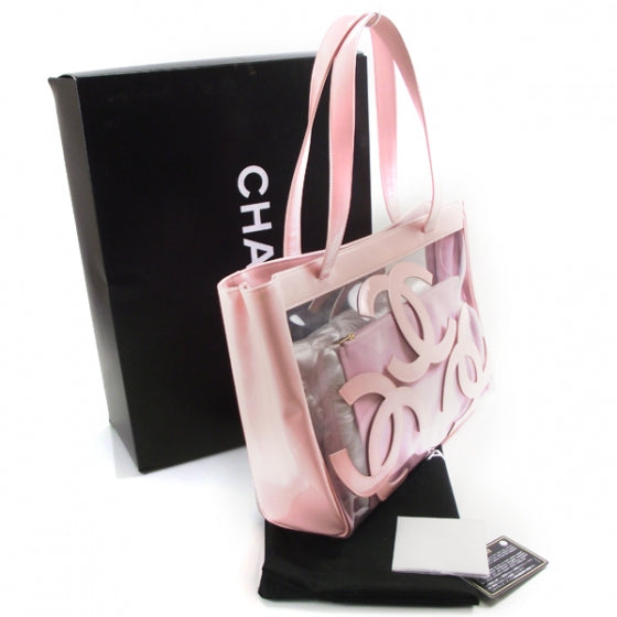 Chanel Vinyl Patent CC Logo Beach Tote 3 of 10