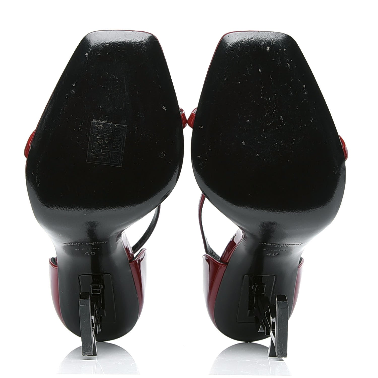 Saint Laurent Patent Opyum 110 Sandals 40 Hot Red 4 of 5