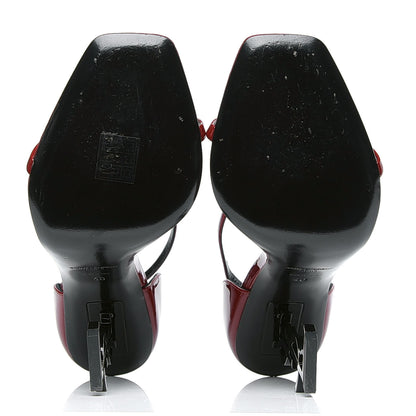 Saint Laurent Patent Opyum 110 Sandals 40 Hot Red 4 of 5