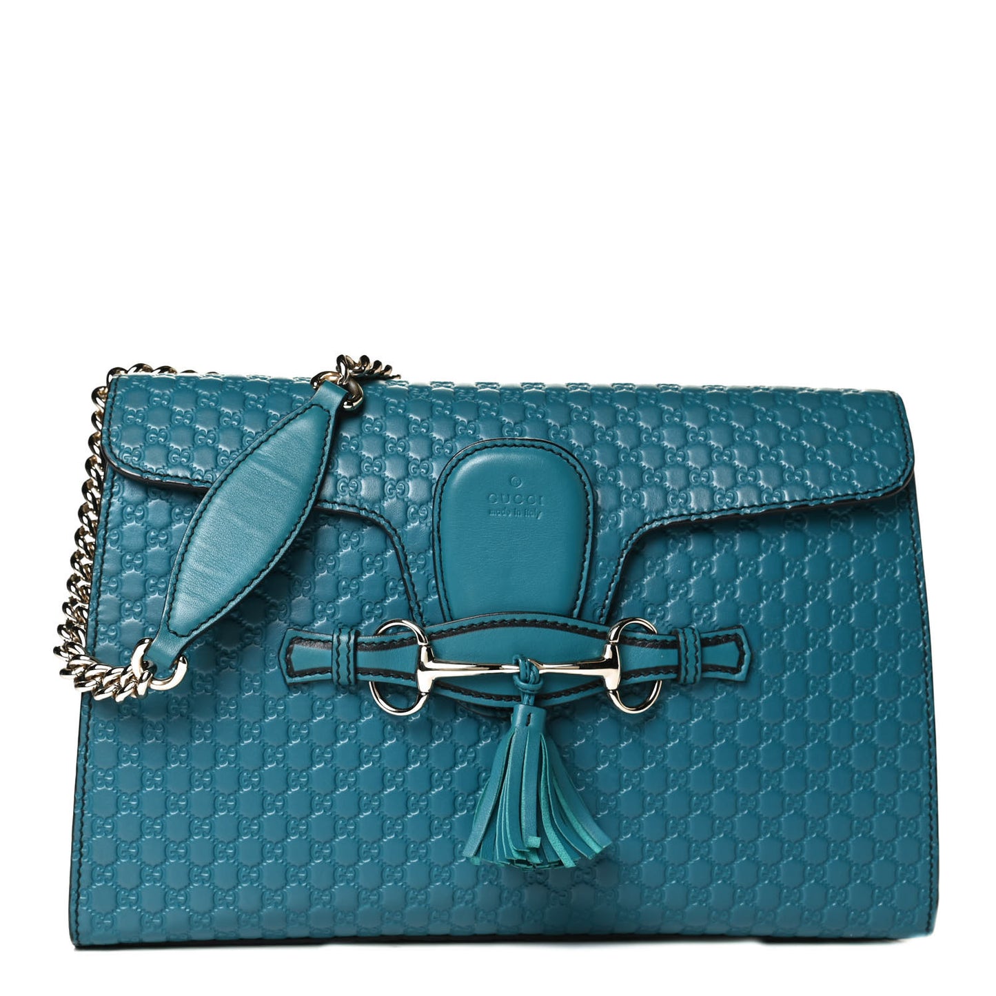 Soft Microguccissima Medium Emily Chain Shoulder Bag Deep Cobalt