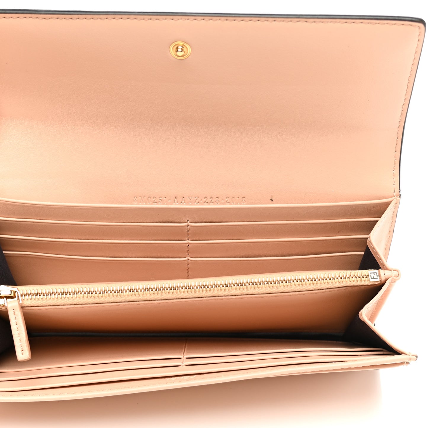 Vitello King Tamponato Logo Embossed Continental Wallet Poudre