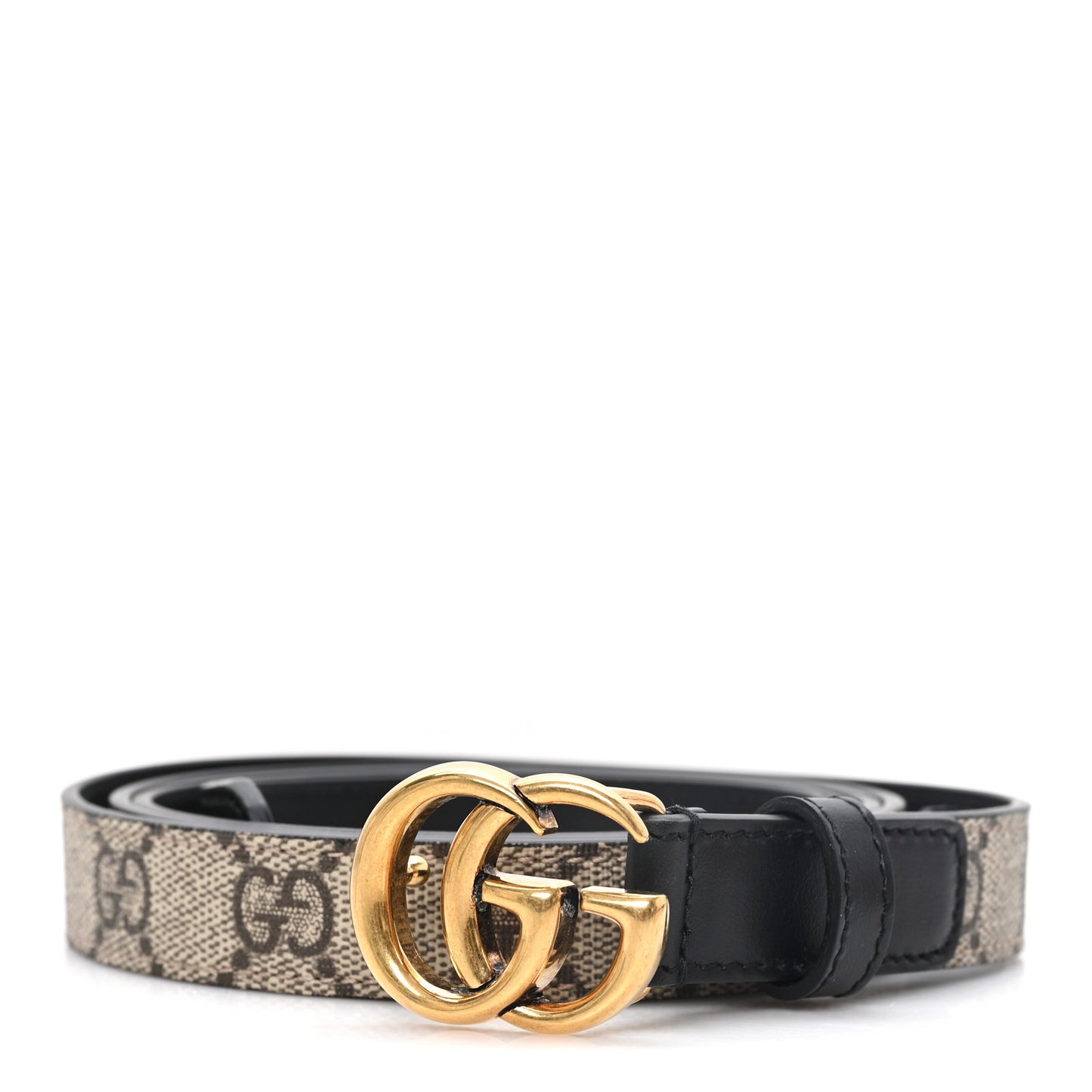 GG Supreme Monogram Matte Plutone Calfskin Double G 20mm Belt 120 48 Beige Ebony Black