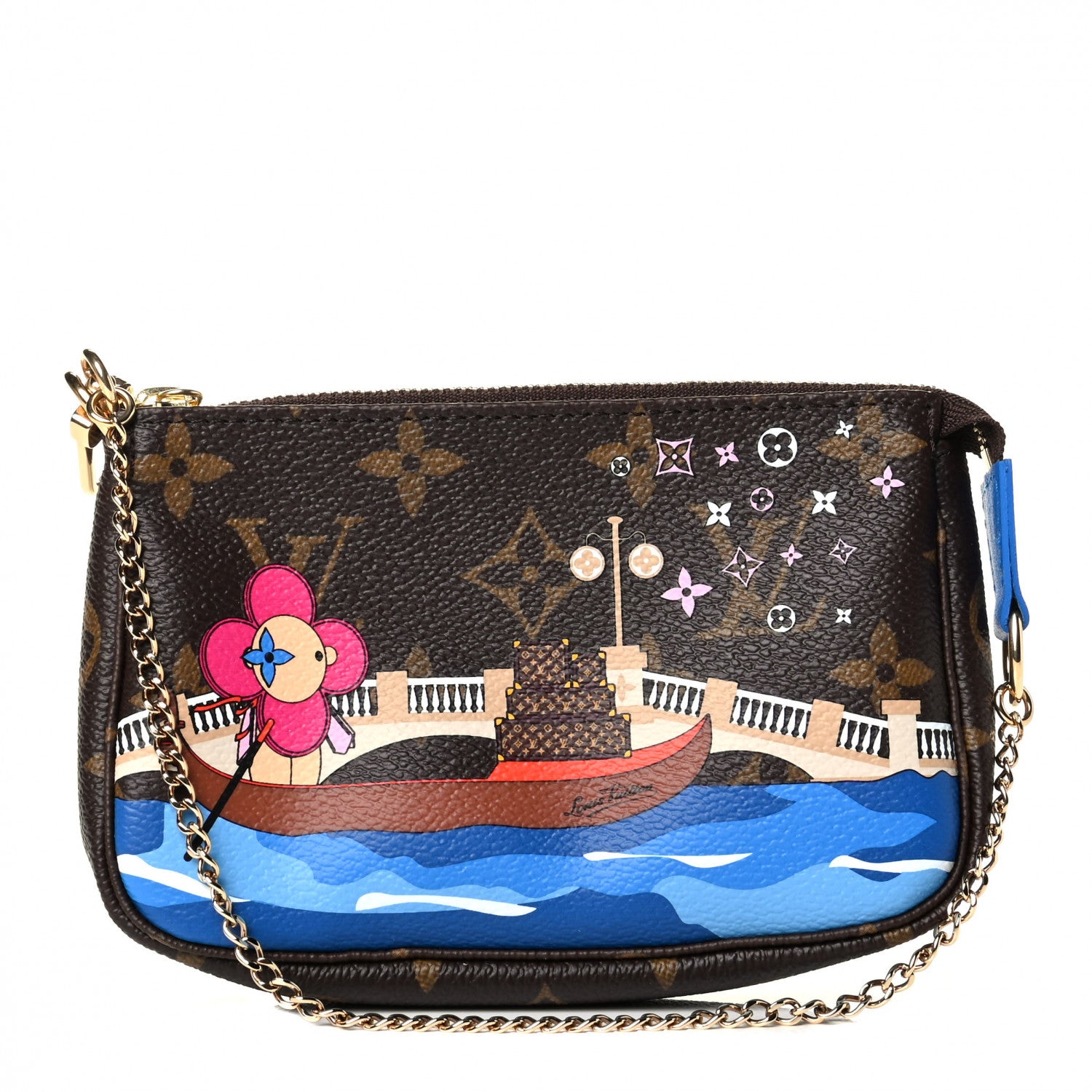 Louis Vuitton Monogram 2019 Christmas Animation Mini Venice Pochette Accessories Blue 1 of 5