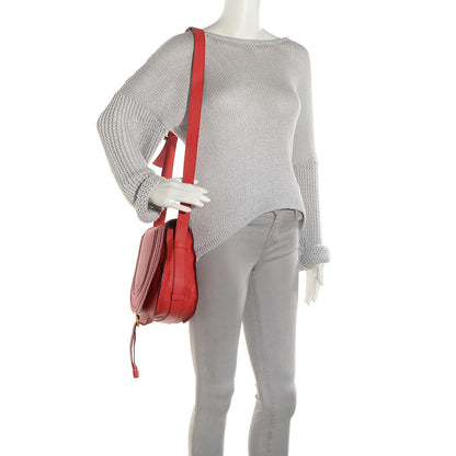 Chloe Grained Calfskin Medium Marcie Saddle Bag Paprika Red 2 of 10