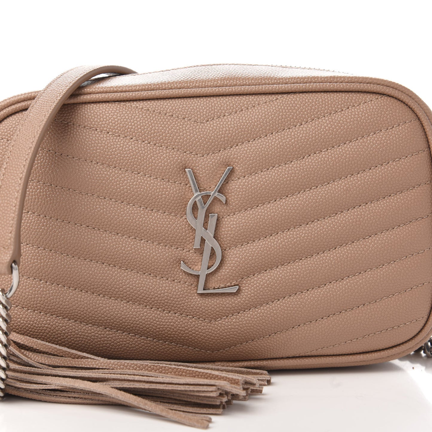 Grain De Poudre Matelasse Monogram Mini Lou Camera Bag Dark Beige