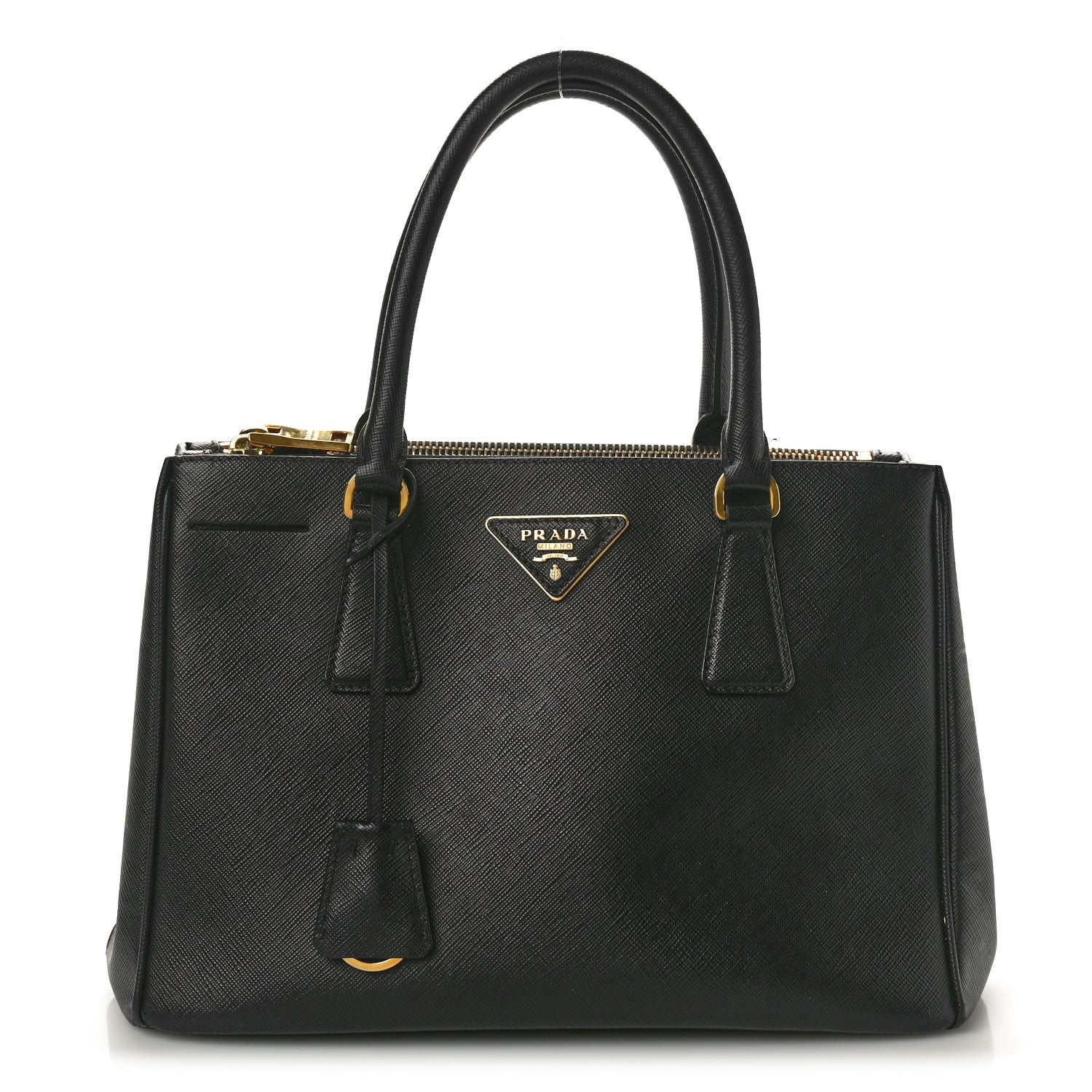 Prada Saffiano Small Galleria Double Zip Tote Black 1 of 10