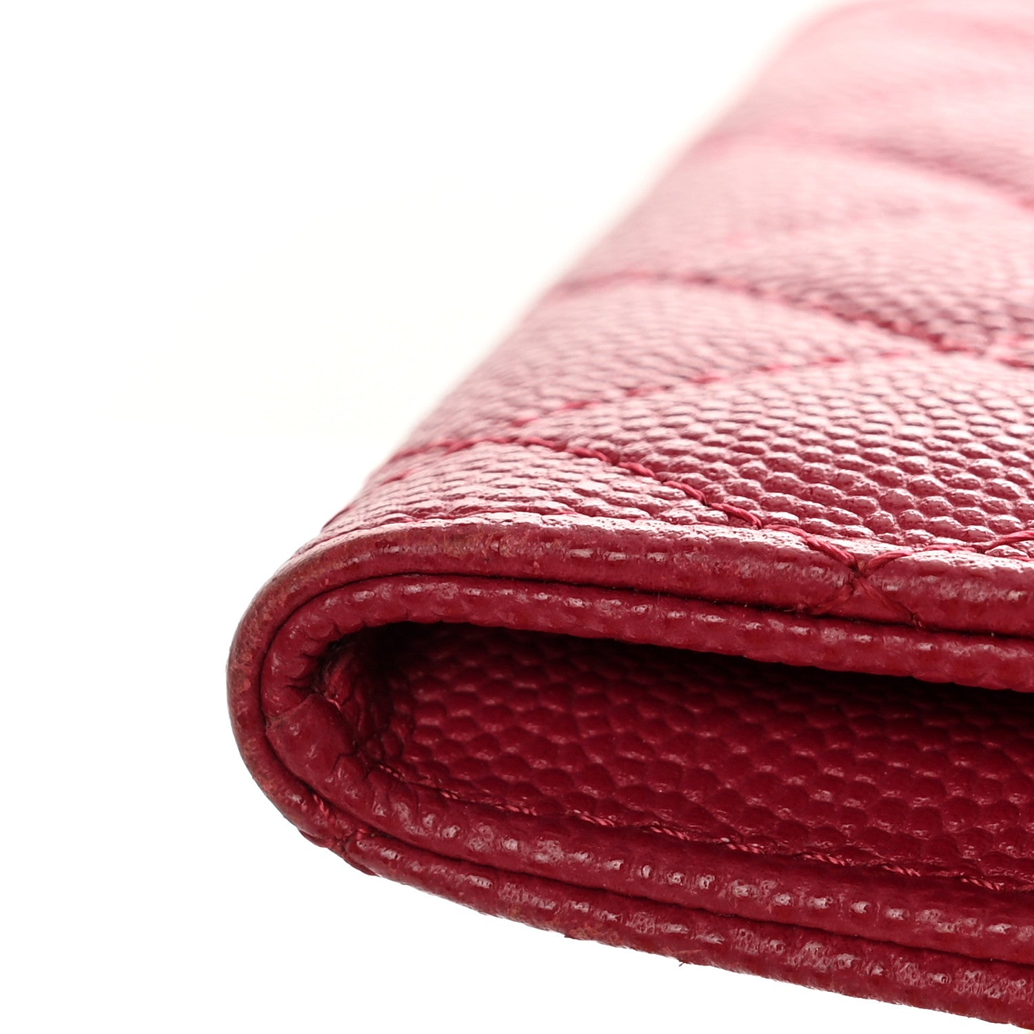 Chanel Caviar Quilted Flap Card Holder Wallet Dark Pink 18 of 19