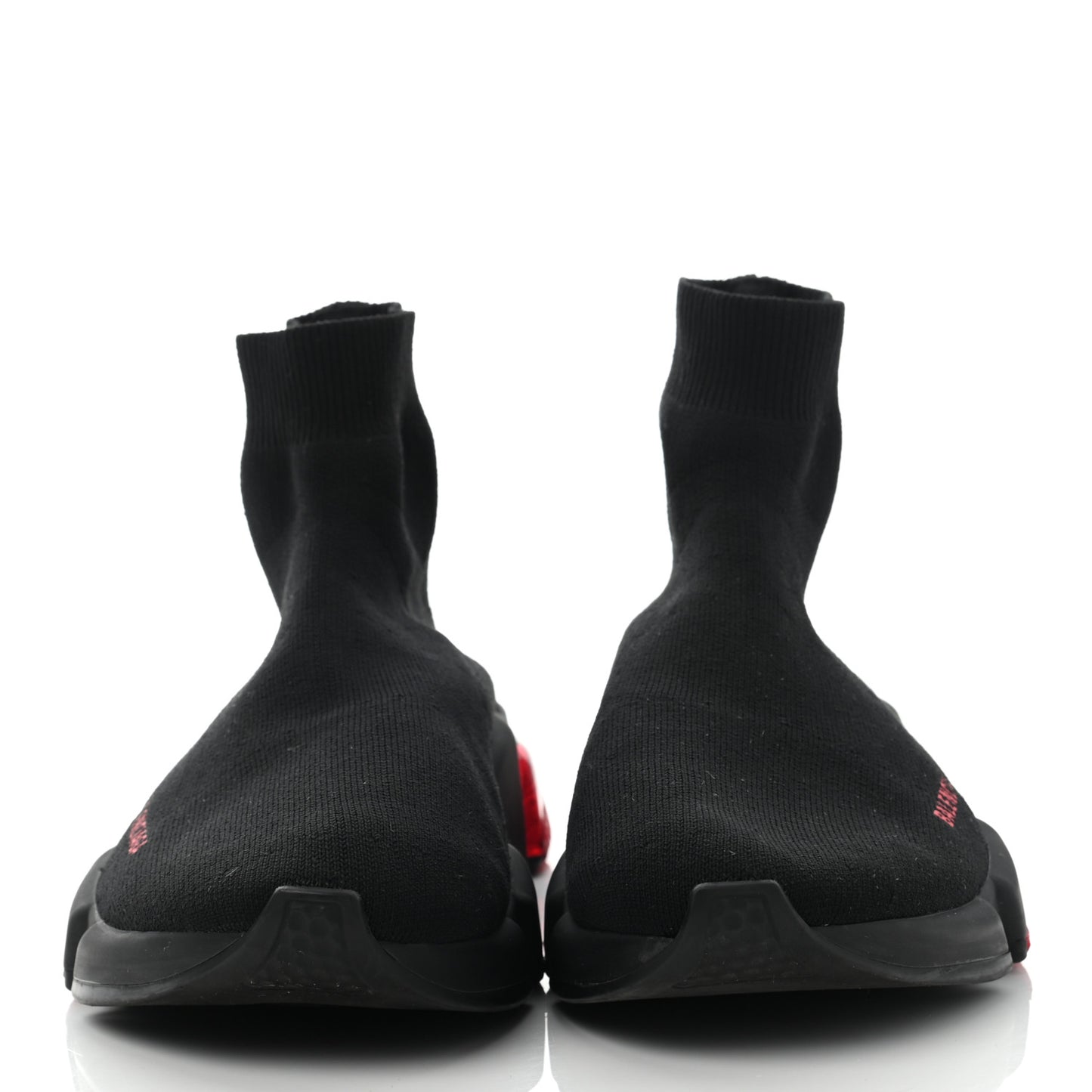 Neoprene Knit Mens Speed Clear Sole Sneakers 42 Black Red