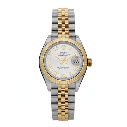 Rolex Stainless Steel 18K Yellow Gold 28mm Oyster Perpetual Datejust Watch Silver Roman 279173 1 of 4