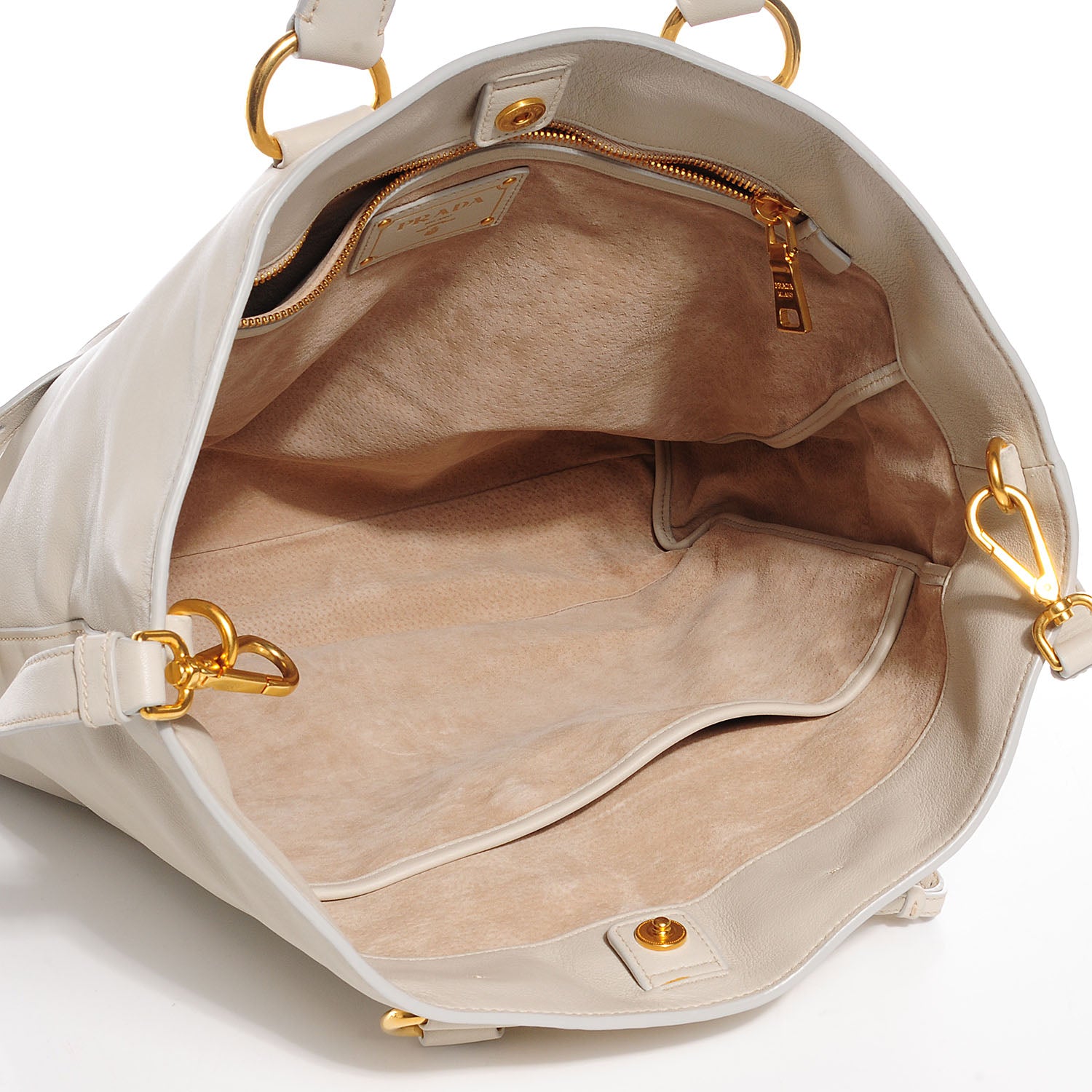 Prada Soft Calf Shopper Tote Ghiaccio 5 of 10