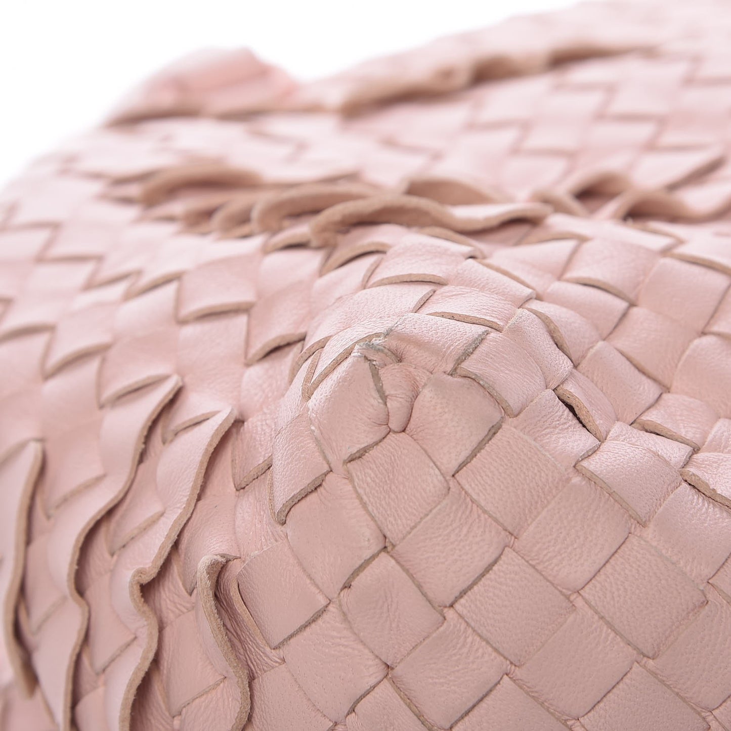 Nappa Intrecciato Ruffle Tote Petal Pink