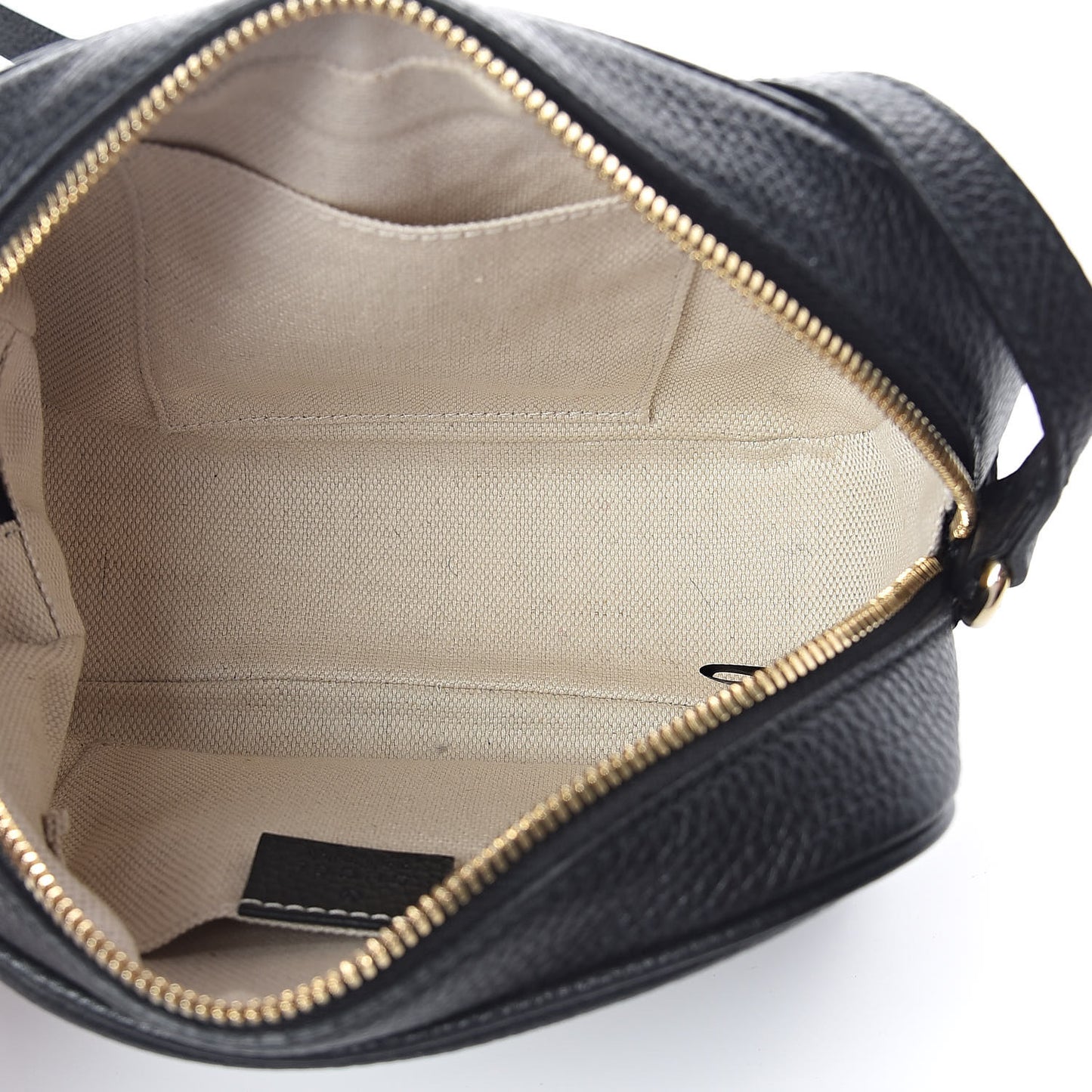 Pebbled Calfskin Small Soho Disco Bag Black