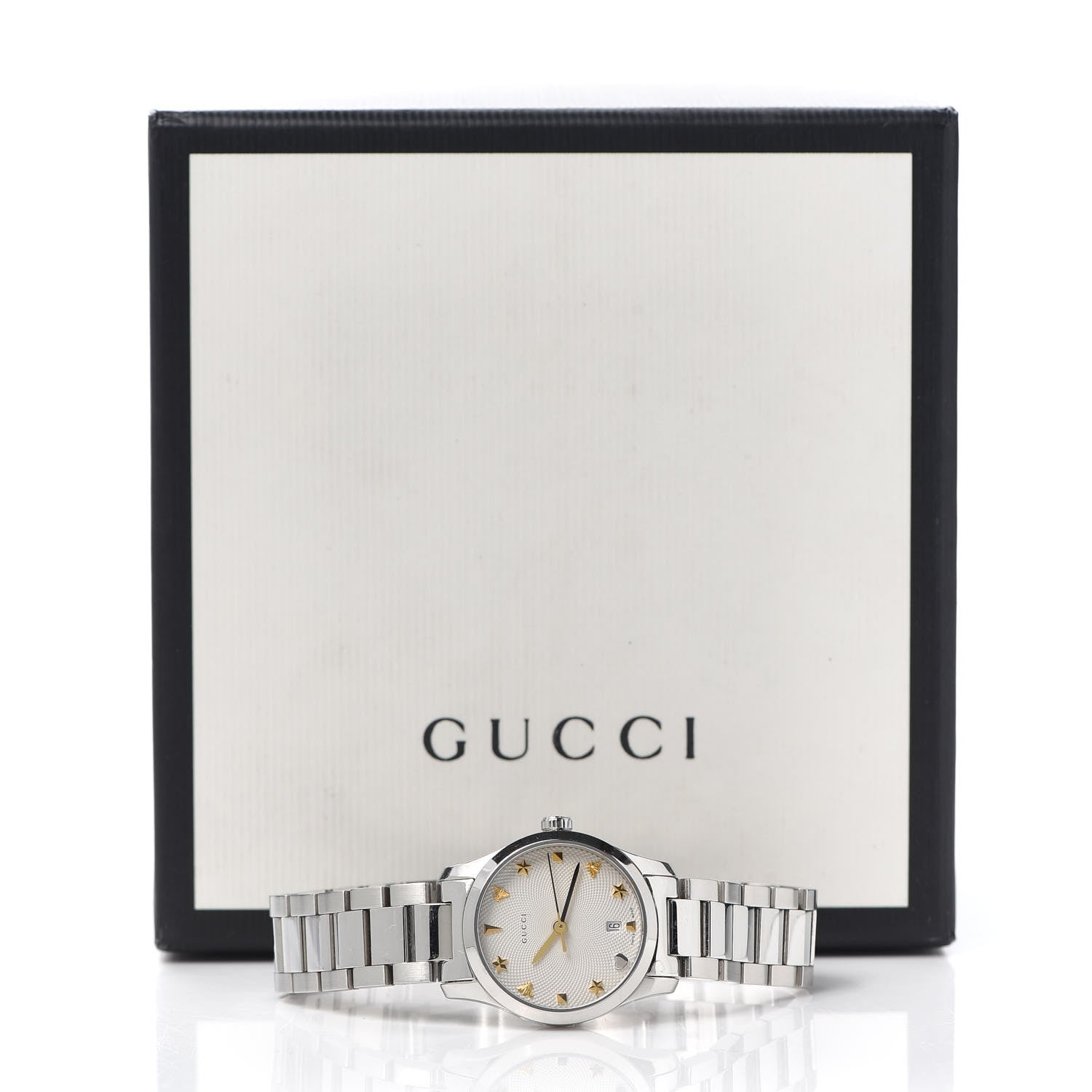 Gucci Stainless Steel 27mm G-Timeless Charm Quartz Watch 6 of 6